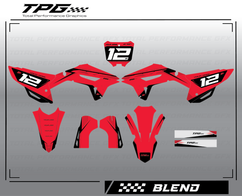 Honda CRF Full graphic kit. Total Performance graphics offers a wide range of custom MX graphics for you to choose from to get your bike looking good! 