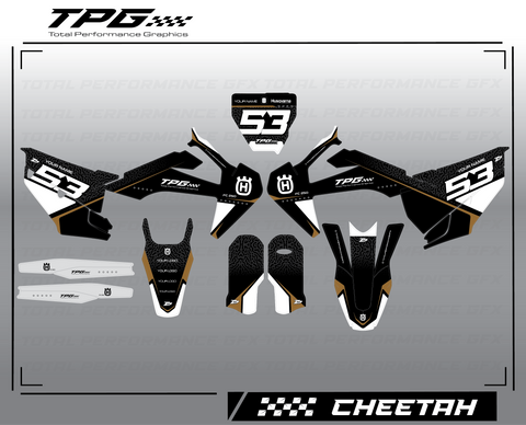 Custom MX graphics for Husqvarna. Full custom graphic kit from total performance graphics  