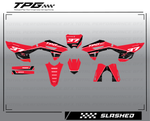 The Total Performance GFX SLASHED full graphic kit offers a look that you just don't see every day. This kit is a perfect platform to design the graphics that you have always wanted for your dirtbike