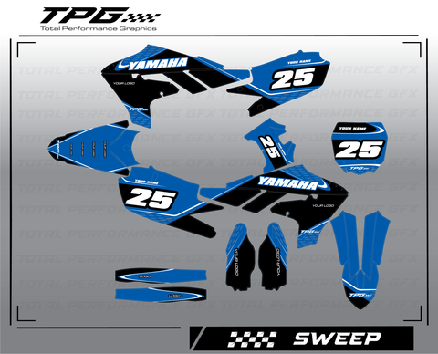The Total Performance GFX SWEEP full graphic kit offers a simple and clean look that will maintain a factory look but still allow you to give your bike a little extra something!